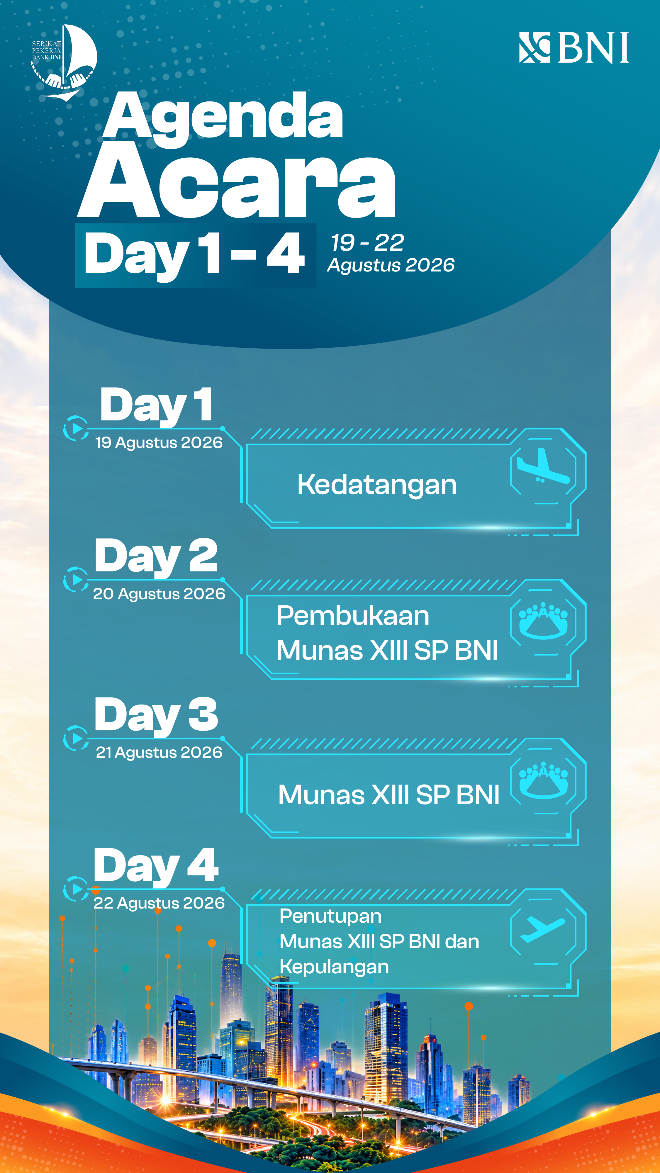 Agenda Acara Day 1 - 4 Munas XIII SP BNI