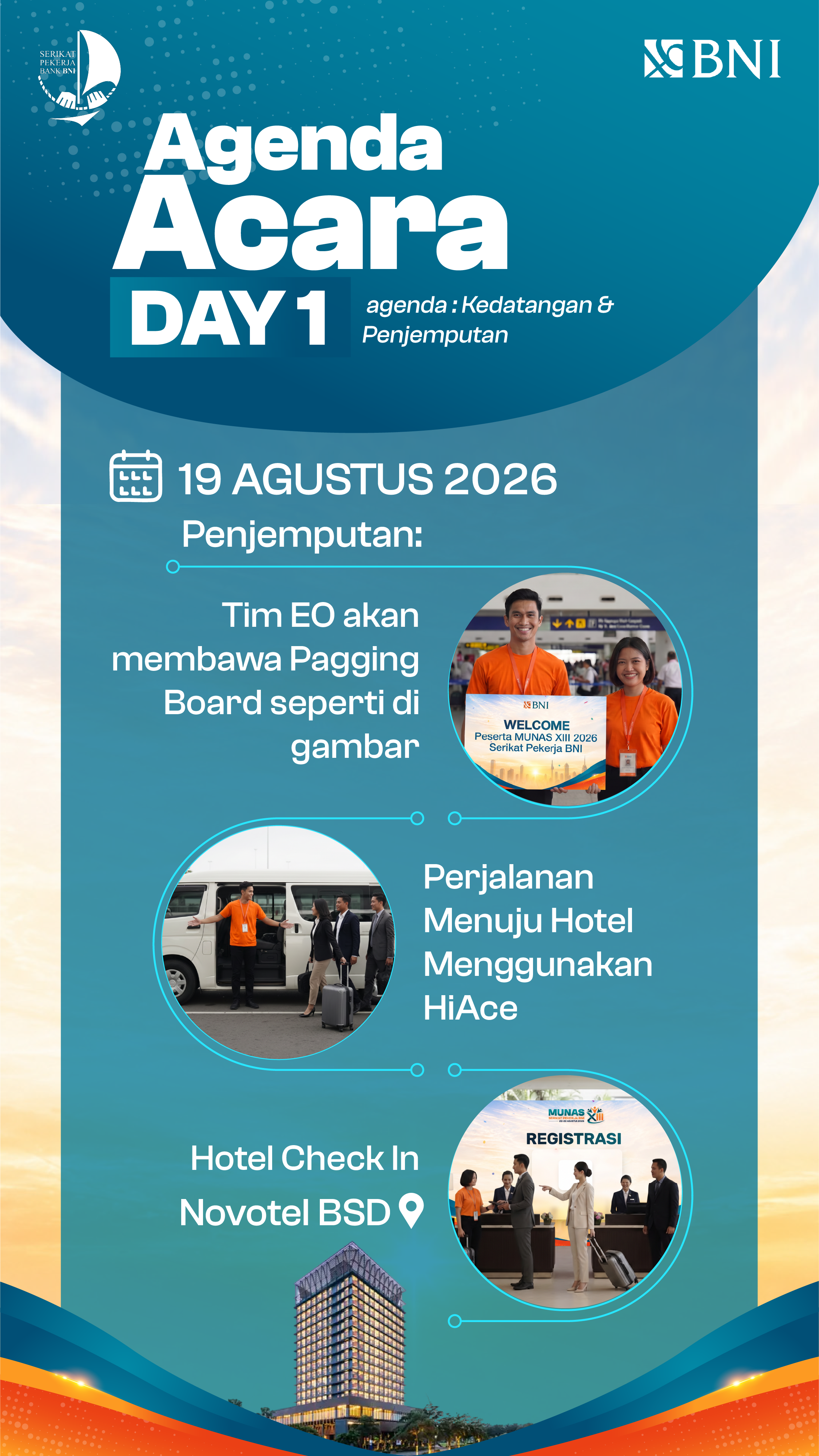 Agenda Day 1 - Kedatangan & Penjemputan